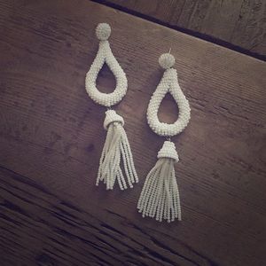 Anthropologie Jasmine Tassel Drop Earrings.